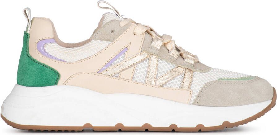 PS Poelman Cibel chunky leren sneakers groen beige