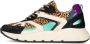 PS Poelman Cibel chunky leren sneakers met panterprint zwart - Thumbnail 2