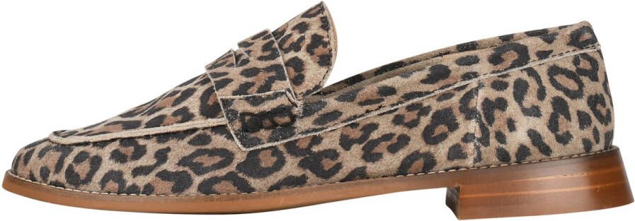 PS Poelman Vorde leren loafers met panterprint bruin - Foto 2