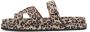 PS Poelman Mag suède slippers met panterprint beige zwart - Thumbnail 2