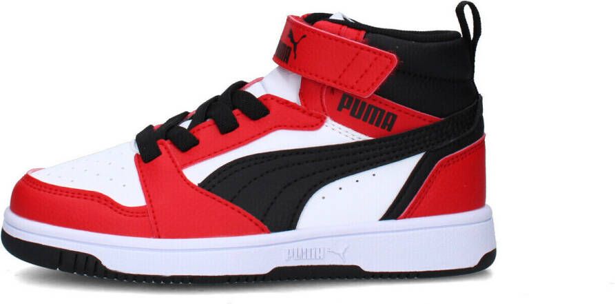 Puma Rebound v6 Mid V6 Mid sneakers wit zwart rood Imitatieleer 34 - Foto 12