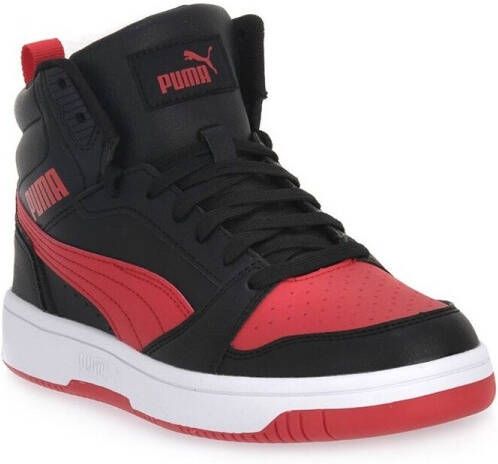 Puma Rebound V6 Mid sneakers zwart rood Jongens Meisjes Imitatieleer Meerkleurig 35.5 - Foto 4