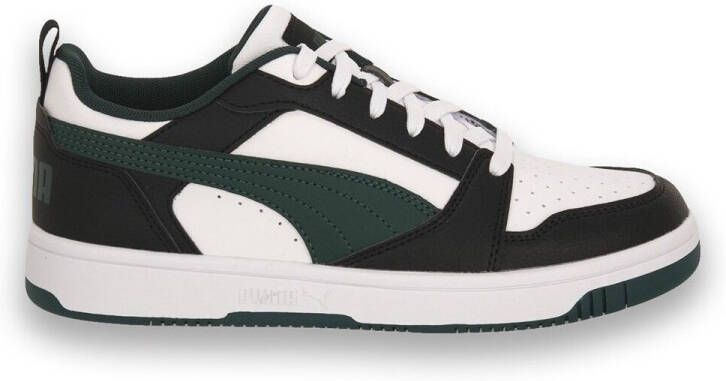 Puma Rebound V6 Lo Jr sneakers wit zwart donkergroen - Foto 6