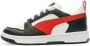 Puma Rebound V6 Lo sneakers wit rood zwart Jongens Meisjes Imitatieleer 30 - Thumbnail 5