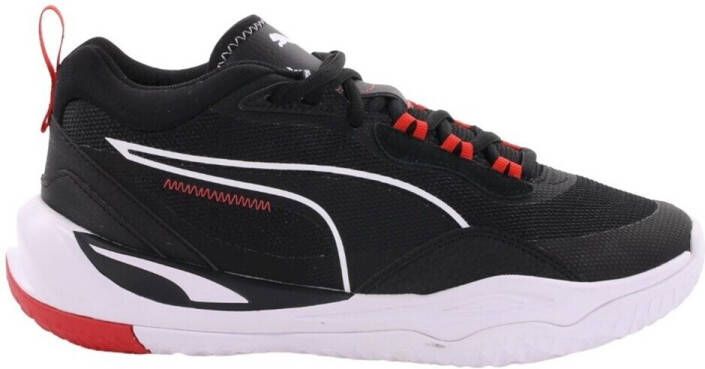 PUMA Playmaker Junior Schoenen Jet Black Jet Black White High Risk Red Kinderen