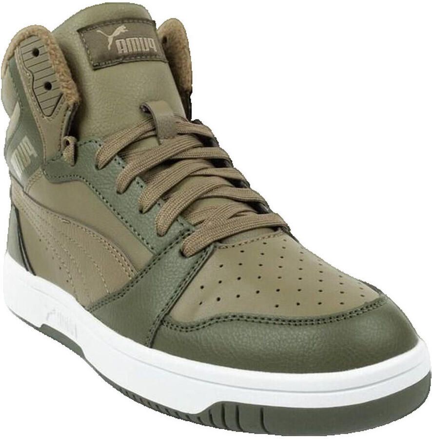 Puma Rebound V6 Mid sneakers groen Jongens Meisjes Polyester 36 - Foto 2