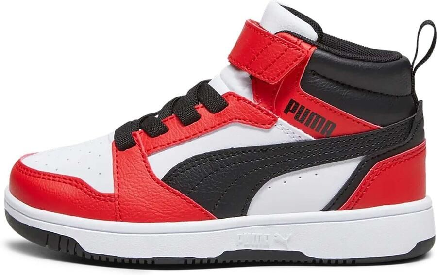 Puma Rebound v6 Mid V6 Mid sneakers wit zwart rood Imitatieleer 33 - Foto 12
