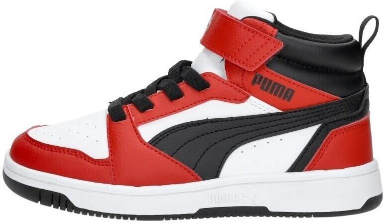 Puma Rebound v6 Mid V6 Mid sneakers wit zwart rood Jongens Meisjes Imitatieleer 29 - Foto 7