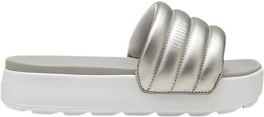 PUMA Karmen Slides Puffy Zilverkleurige Slippers met Plateauzool - Foto 2