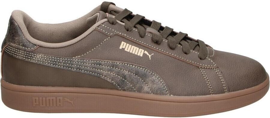 PUMA Heren Smash 3.0 Crafted Leather Sneakers Chocolate Totally Taupe - Foto 2