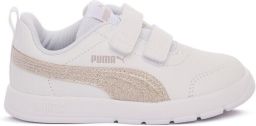 Puma Courtflex V3 imitatieleren sneakers wit lichtroze Imitatieleer