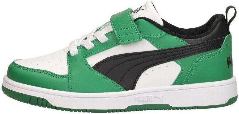 PUMA Kinder Schuhe Mid Rebound V6 Lo AC+ Inf 397420 White- Black-Archive Green - Foto 2
