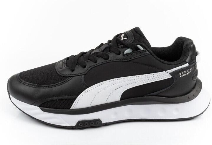Puma Wild Rider Heren Schoenen Black Synthetisch Leer