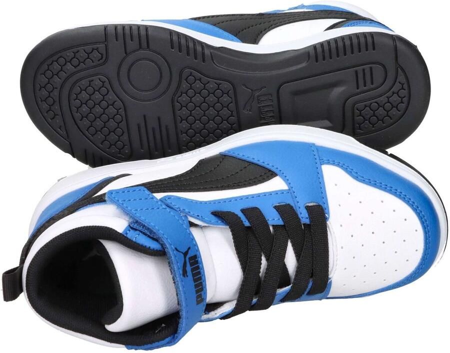 Puma Rebound v6 Mid V6 Mid sneakers wit zwart blauw Imitatieleer 34 - Foto 16