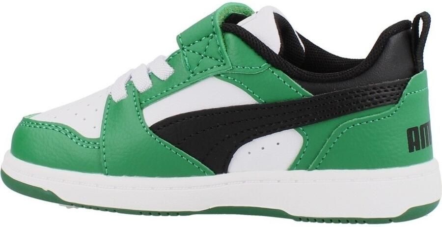PUMA Kinder Schuhe Mid Rebound V6 Lo AC+ Inf 397420 White- Black-Archive Green - Foto 9