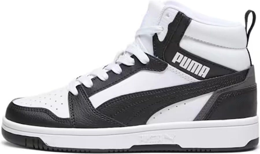 Puma Rebound V6 Mid Jr White Black shadow Gray (gs) Fashion sneakers Schoenen weiß maat: 37.5 beschikbare maaten:37.5 38.5 39 - Foto 11