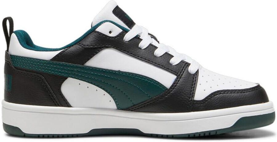 Puma Rebound V6 Lo Jr sneakers wit zwart donkergroen - Foto 6