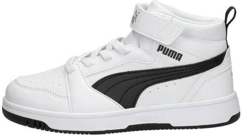 Puma Rebound V6 Mid sneakers wit zwart Jongens Meisjes Imitatieleer Meerkleurig 29 - Foto 6