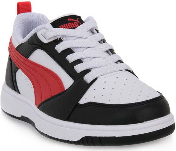 Puma rebound v6 low sneakers wit zwart kinderen
