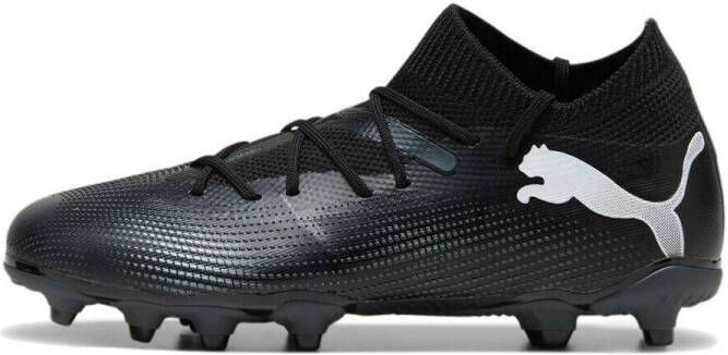 Puma Future 7 Match FG AG Junior voetbalschoenen zwart wit Imitatieleer 32