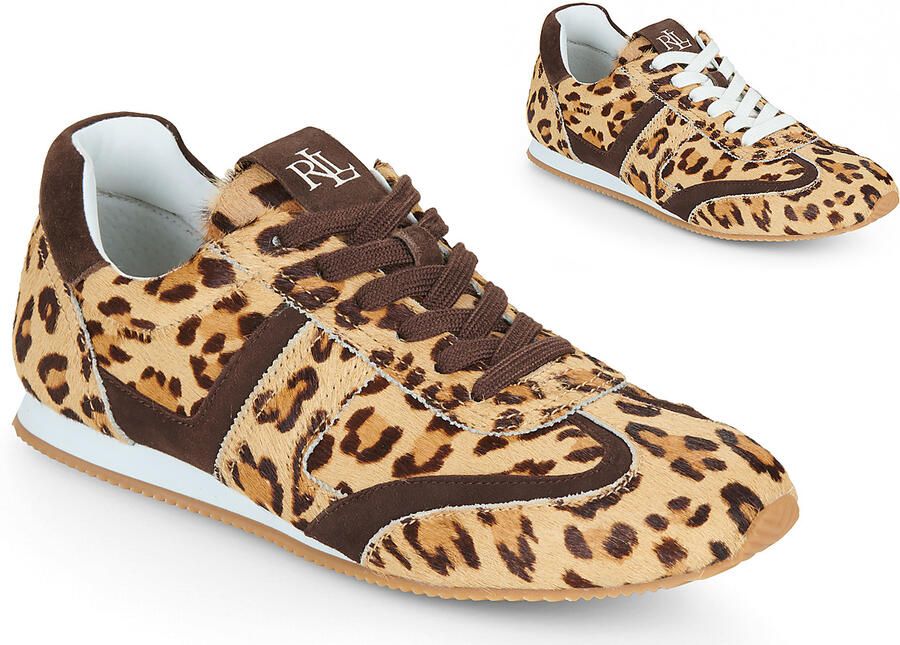 Lauren Ralph Lauren Sneakers laag 'DANI' cappuccino lichtbruin donkerbruin zwart
