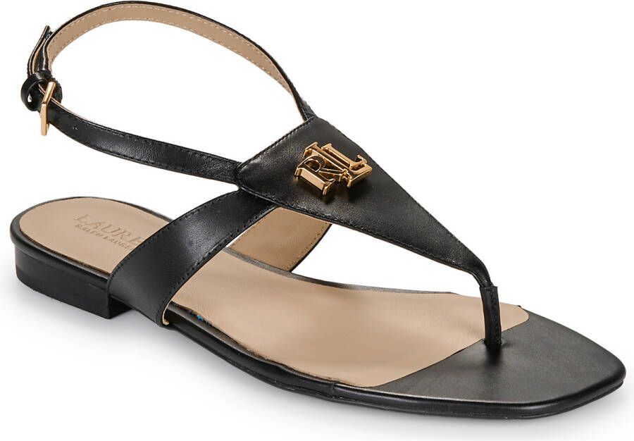 Lauren Ralph Lauren Sandalen van leer met labeldetail model 'EVERLY' - Foto 3