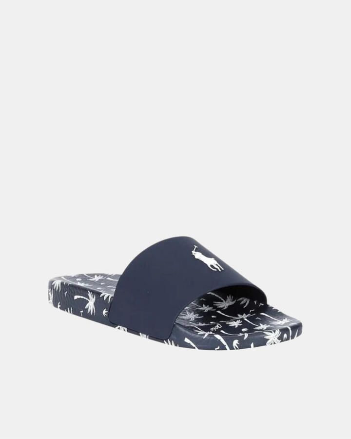 Polo Ralph Lauren Badslippers met all-over motief op de zool