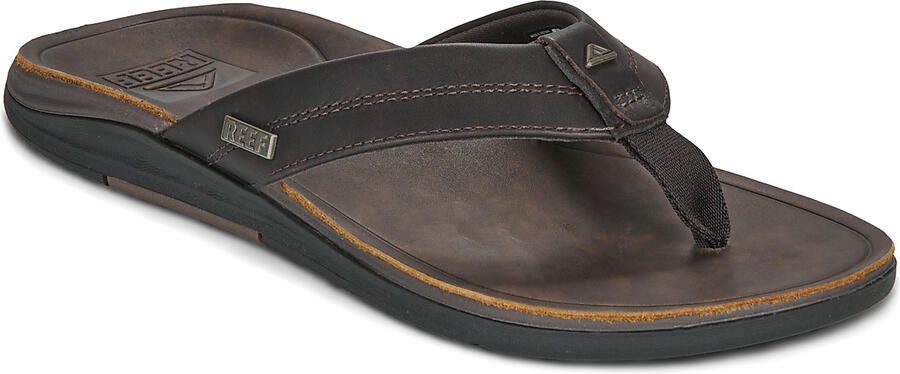 Reef Offshore leren teenslippers donkerbruin - Foto 4