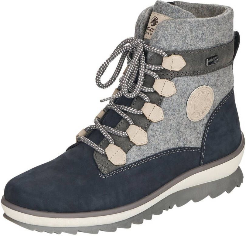 Remonte Hoge veterschoen met warme voering van scheerwol Multicolor