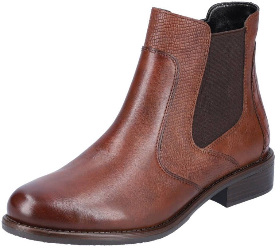 Remonte Chelsea-boots blokhak laarsjes business schoen accenten in reptiel-look - Foto 2