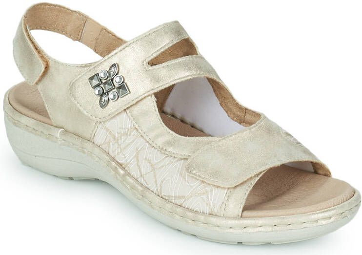 Remonte Dames Sandaal D7647 94 Lichtbeige Metallic - Foto 3