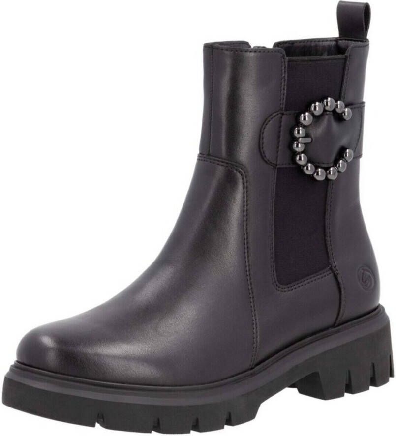 Remonte Chelsea-boots blokhak businessmode enkellaars met mooie decoratieve gesp