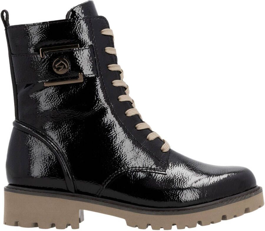 Remonte Veterlaarsjes Elisabeth Hurley-Collection blokhak veterschoen met praktische binnenrits