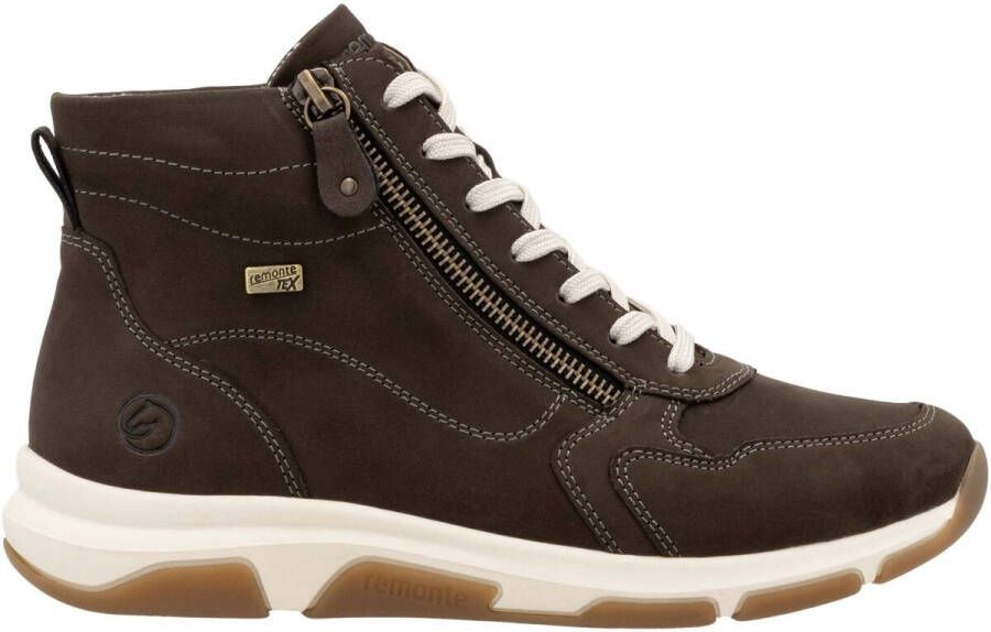 Remonte Sneakers met sleehak high-top sneaker veterschoen vrijetijdsschoen met buitenrits