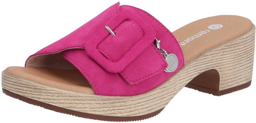 Remonte Slippers ELLE-Collection blokhak zomerschoen slippers decoratieve gesp elle-collectie