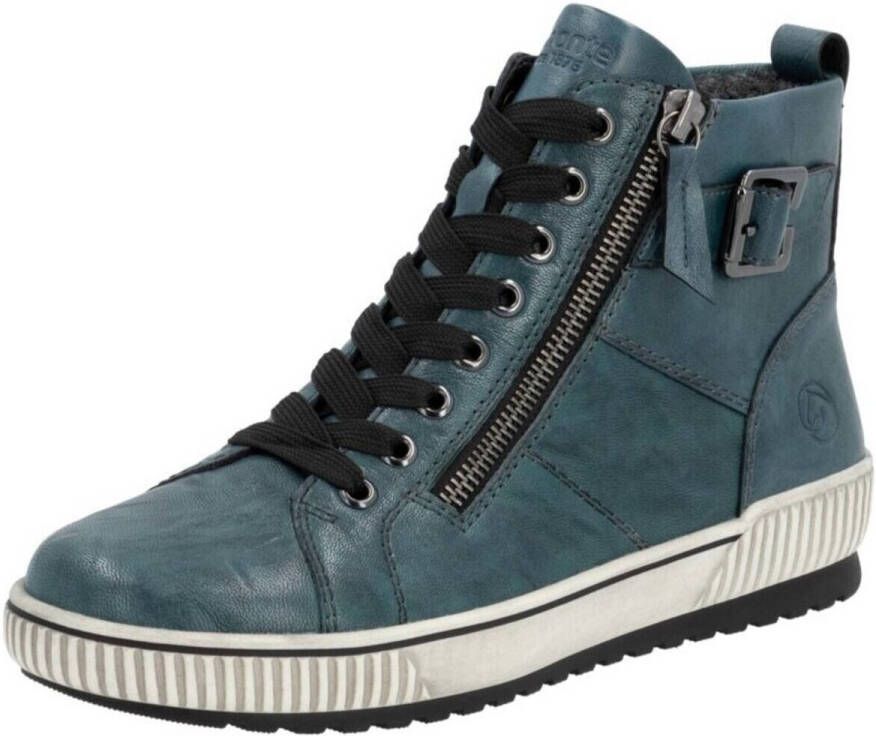 Remonte Plateausneakers vrijetijdsschoen high-top sneaker veterschoen met trendy siergesp
