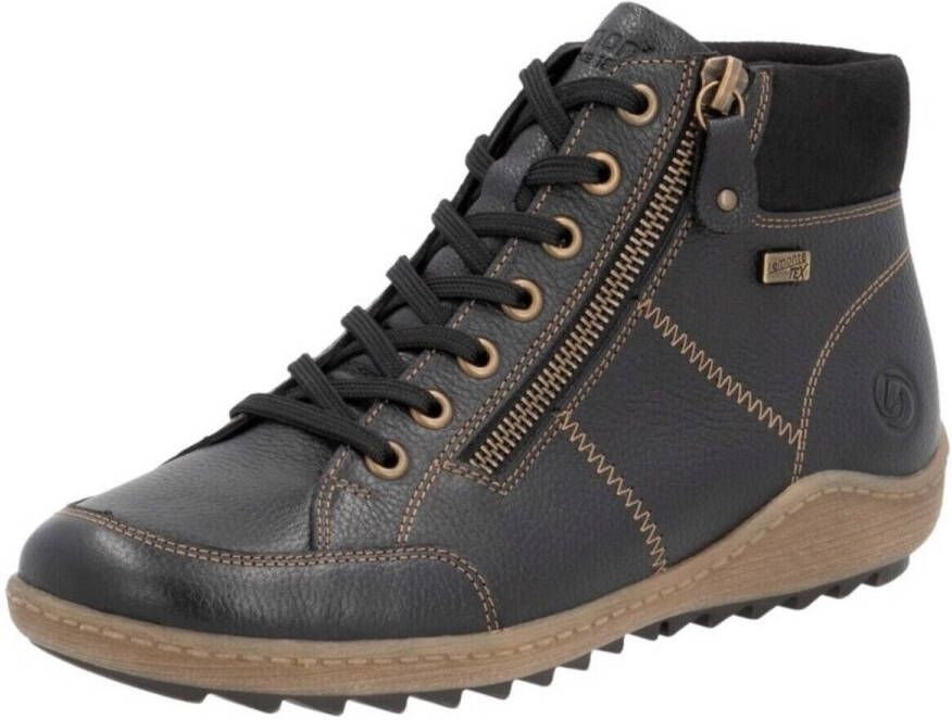 Remonte Veterschoenen flats comfort schoen enkellaars met logo-embossing en contraststiksels