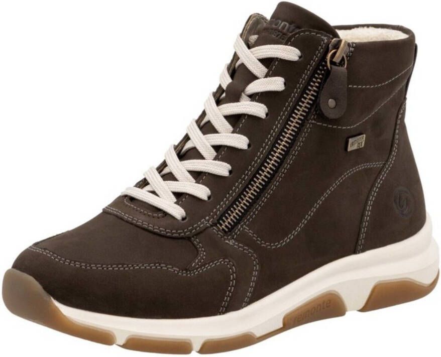Remonte Sneakers met sleehak high-top sneaker veterschoen vrijetijdsschoen met buitenrits