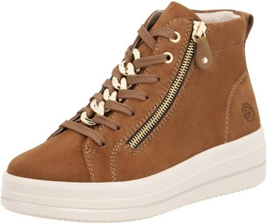 Remonte Plateausneakers Elisabeth Hurley-Collection vrijetijdsschoen high-top sneaker veterschoen zijrits