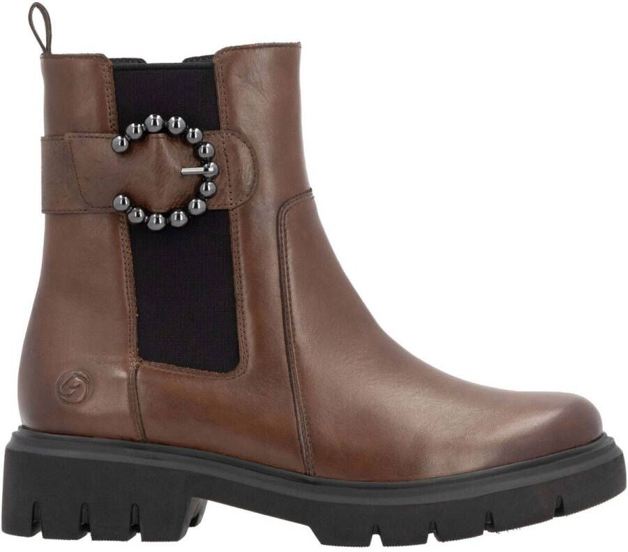 Remonte Chelsea-boots blokhak businessmode enkellaars met mooie decoratieve gesp