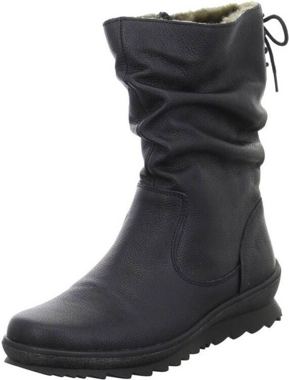 Remonte Leren Sleehaklaarzen met Lammfell Black Dames - Foto 3