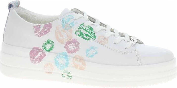 Remonte Leuke witte vegan sneaker met gekleurd mondjes patroon White Dames - Foto 6