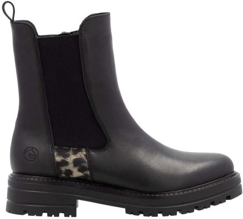 Remonte Chelsea-boots blokhak laarzen enkellaars met afwerking in leeuwenlook