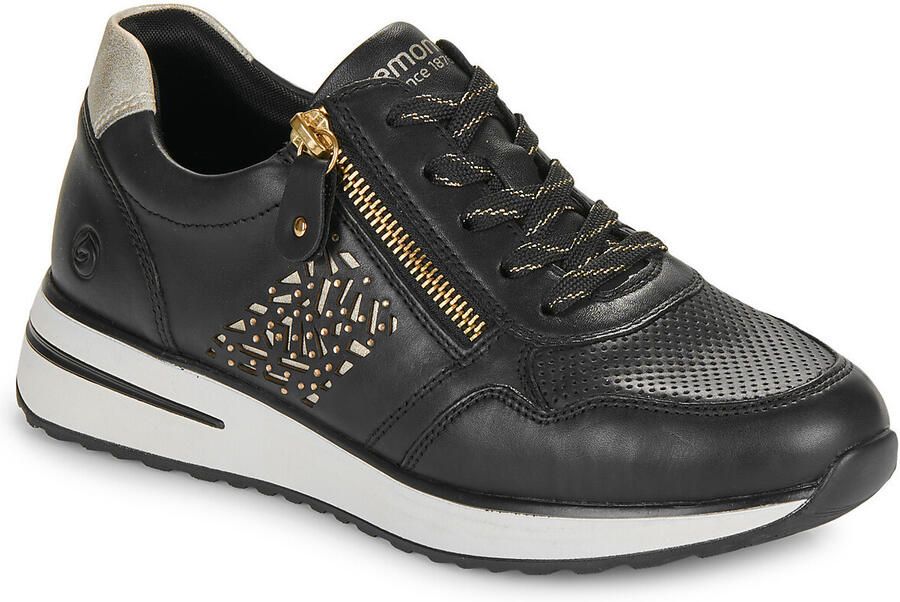 Remonte Zwarte Lite 'n Soft Sneakers met Gouden Details Black Dames - Foto 7