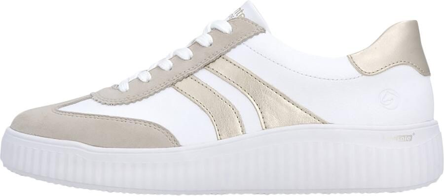 Remonte D3E00-80 Sneakers Wit Beige Goud Leer Dames Wit - Foto 6