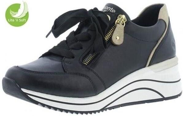 Remonte Stijlvolle Comfort Sneaker met Gouden Accenten Black Dames - Foto 16