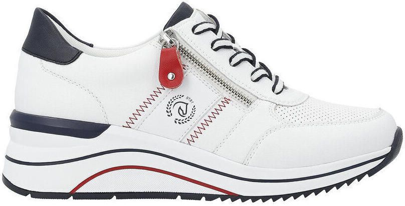 Remonte Sneakers met sleehak vrijetijdsschoen lage schoen veterschoen met metallic contrastaccenten