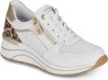 Remonte D0T10-82 Sneakers Wit met Panterprint op de hak Leer Dames Wit - Wit