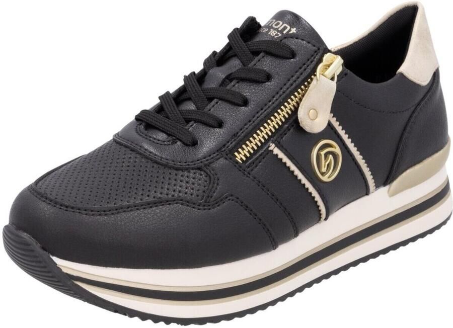 Remonte Plateausneakers vrijetijdsschoen lage schoen veterschoen met zijrits - Foto 4
