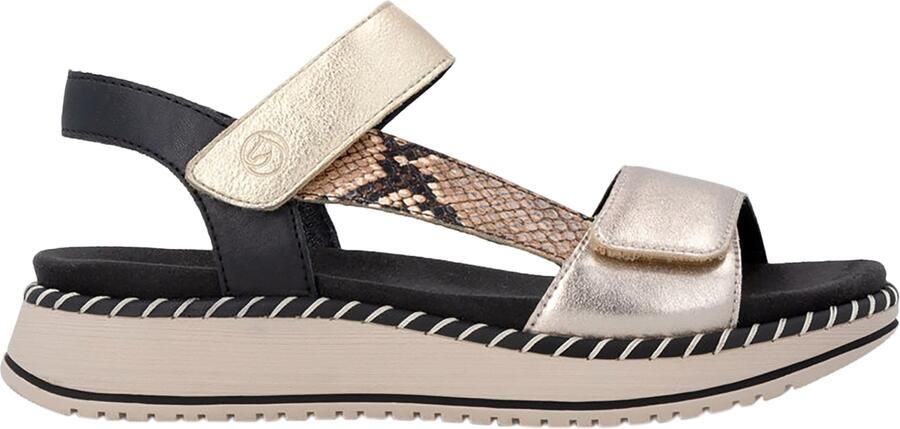Remonte Leren sandalen met sleehak en boa-versiering - Foto 3